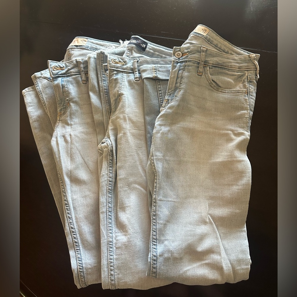 Lot of three, Hollister Light Wash Women's Skinny Jeans size 26/31